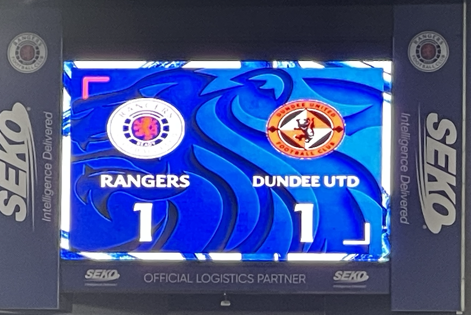 Rangers 1-1 Dundee United – The Point Of No Return